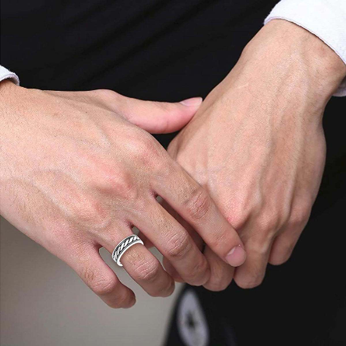 Mens silver band deals