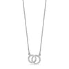 925 Sterling Silver Cubic Zirconia Interlocking Infinity Double Circle Pendant Necklace for Women Teen
