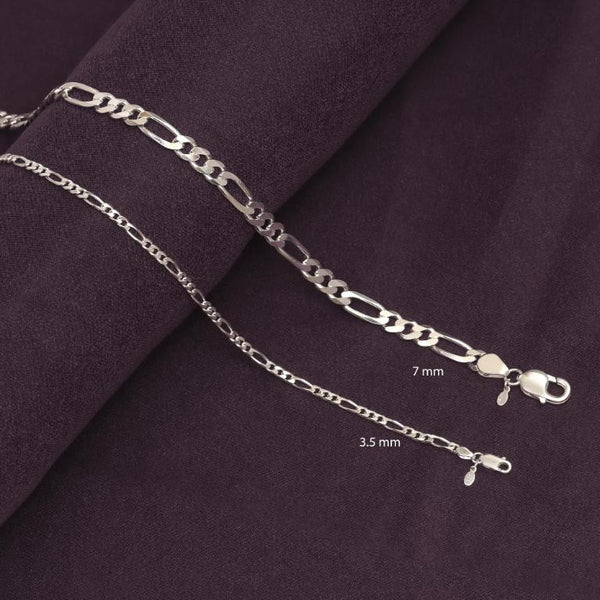 925 Sterling Silver Italian 3.5 MM, Solid Diamond-Cut Figaro Link Chain Necklace for Men Women