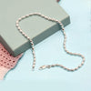 925 Sterling Silver Oval Rice Bead Ball Chain Anklet for Women