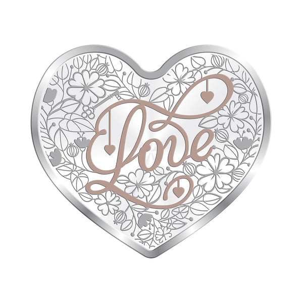 BIS Hallmarked Heart Shape Wedding Anniversary Silver Coin 20GM 999 Pure
