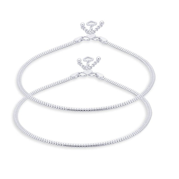 925 Sterling Silver Heart Charm Chain Anklet for Women