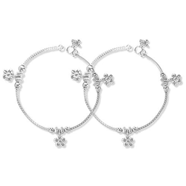 925 Sterling Silver Star Pair of Anklet for Women (PAIR ANKLET)