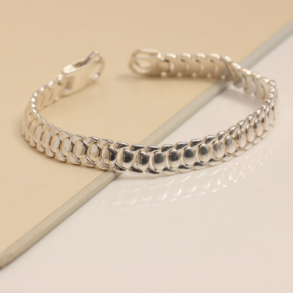 925 Sterling Silver Fancy Link Chain Bracelet for Men 22 CM