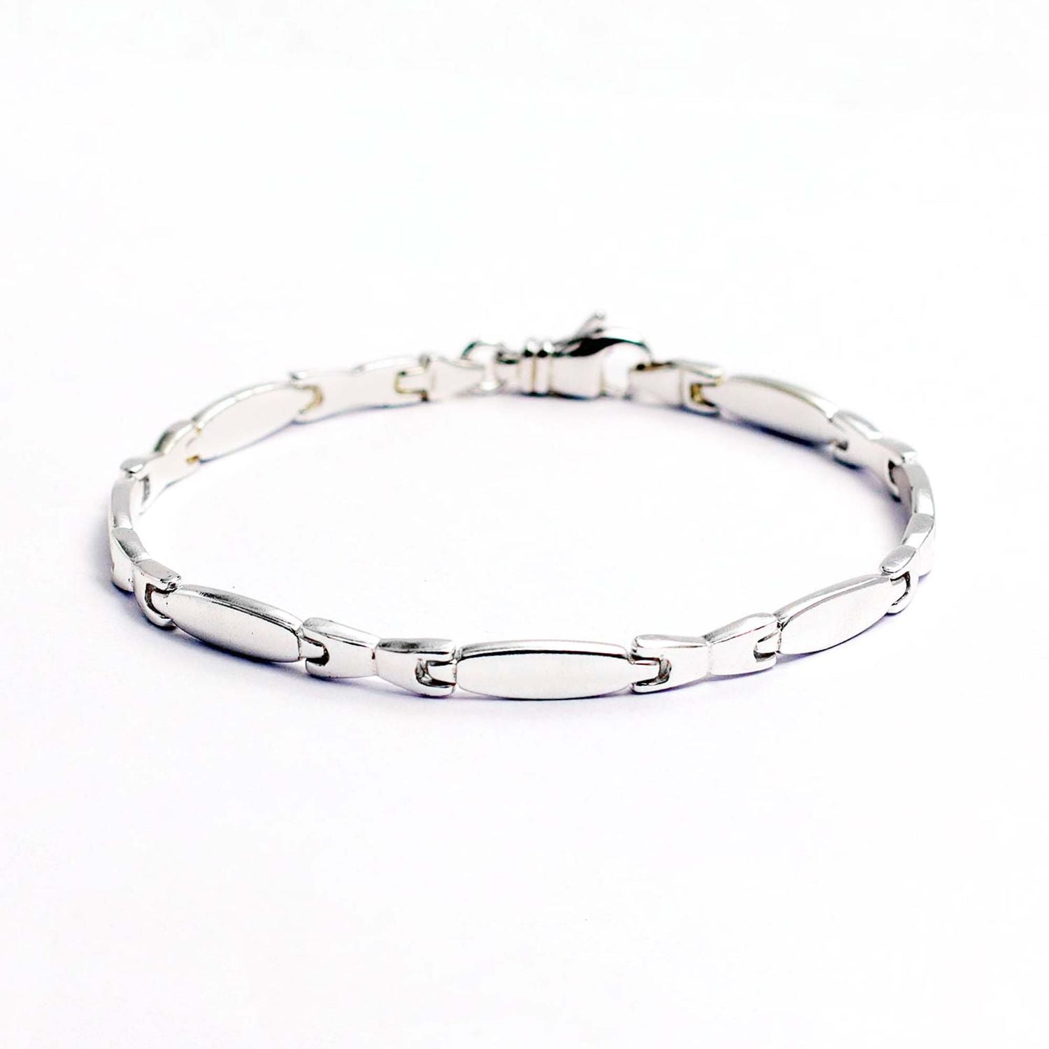 925 Sterling Silver Designer Chain Link Bracelet for Men 22 CM