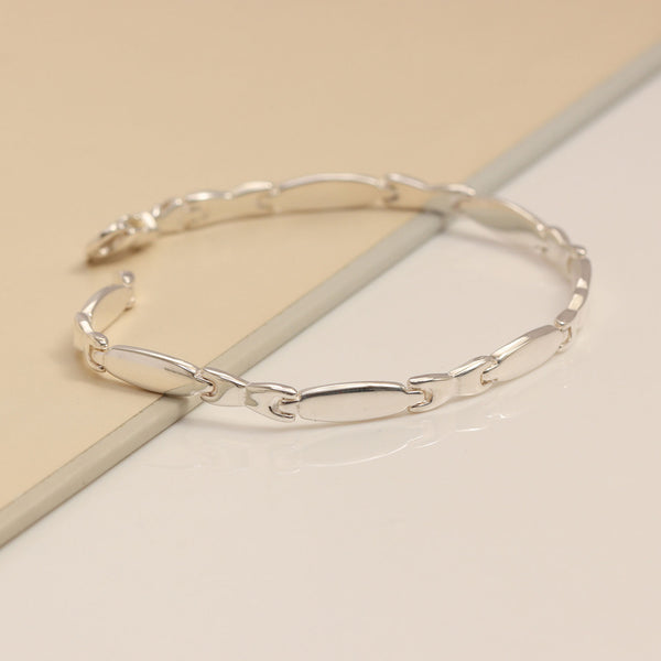 925 Sterling Silver Designer Chain Link Bracelet for Men 22 CM