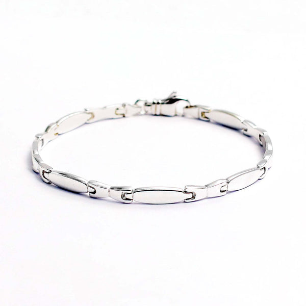 925 Sterling Silver Designer Chain Link Bracelet for Men 8.5 Inches