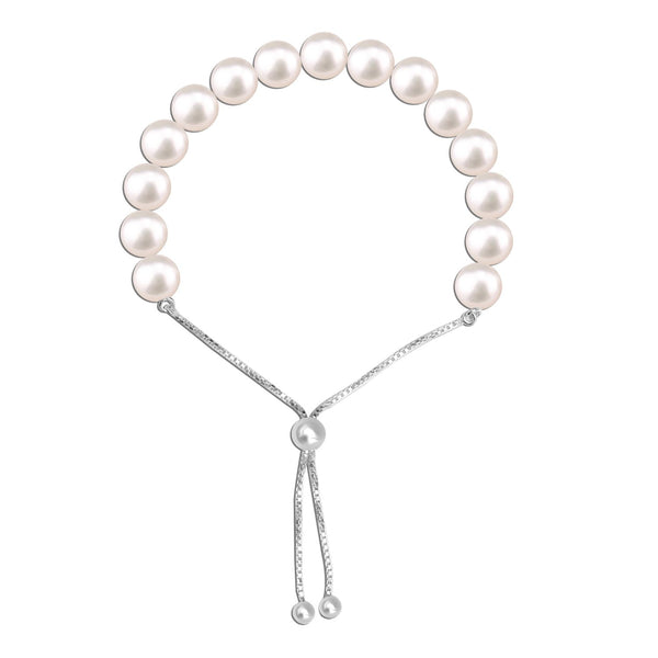 925 Sterling Silver Pearl Sliding Bracelet for Women