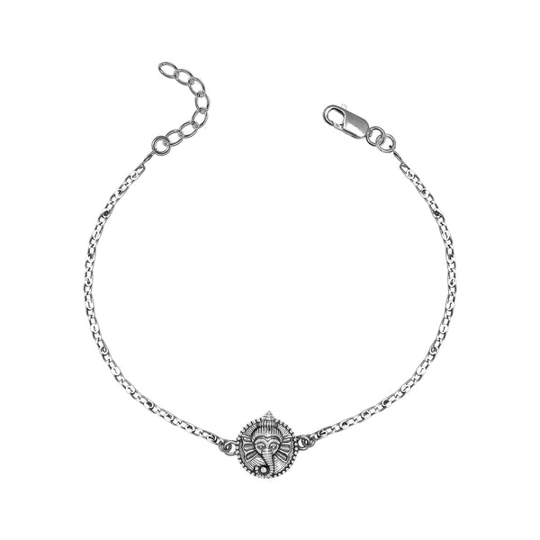 925 Sterling Silver Antique Ganesh ji Quirky Bracelet for Men and Boys