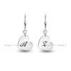 Personalised 925 Sterling Silver Engraved Initial Heart Earrings for Teen Women