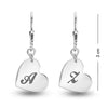 Personalised 925 Sterling Silver Engraved Initial Heart Earrings for Teen Women