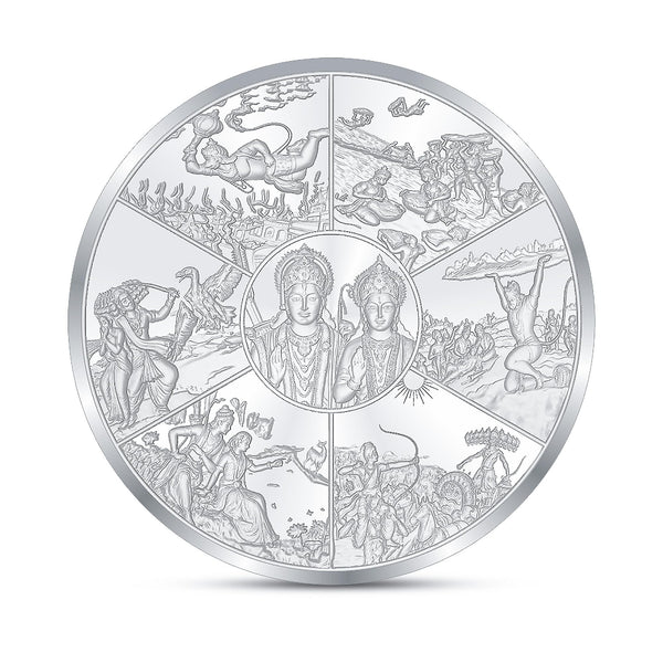 BIS Hallmarked Ramayan 999 Pure Silver Coin