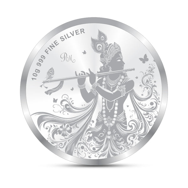 BIS Hallmarked Radha Krishna 999 Pure Silver Coin