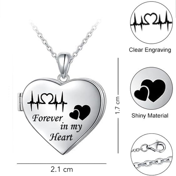 925 Sterling Silver Personalised Openable Heart Couple Photo Name & Message Love Printed Pictures Pendant Necklace with Personalised Photo & Message BOX for Women