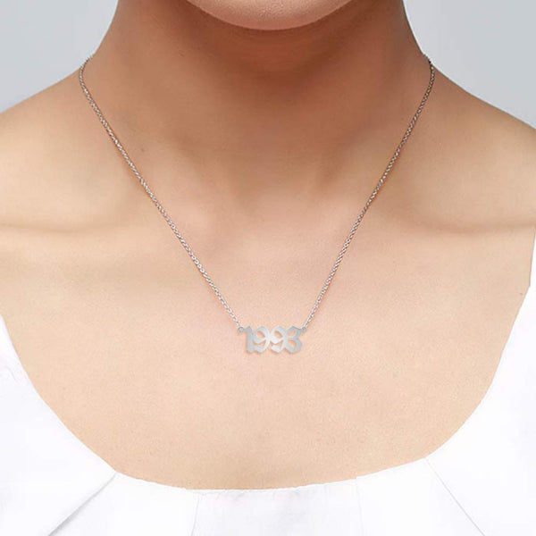 Personalised 925 Sterling Silver Birth Year ,Number Birthday Necklace for Teen Women