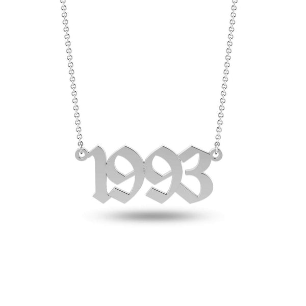 Personalised 925 Sterling Silver Birth Year ,Number Birthday Necklace for Teen Women