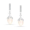 925 Sterling Silver Simulated Pearl Drop Dangle Stud Earrings for Womens