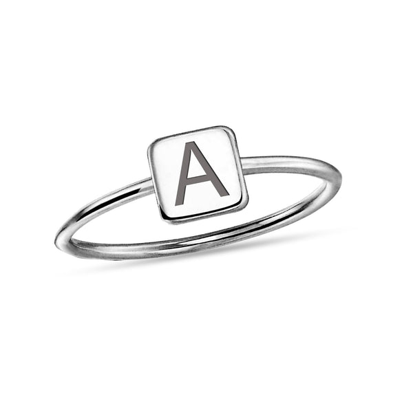 Personalised Customised 925 Sterling Silver Engraved Initial Dainty Finger Rings for Women and Girls