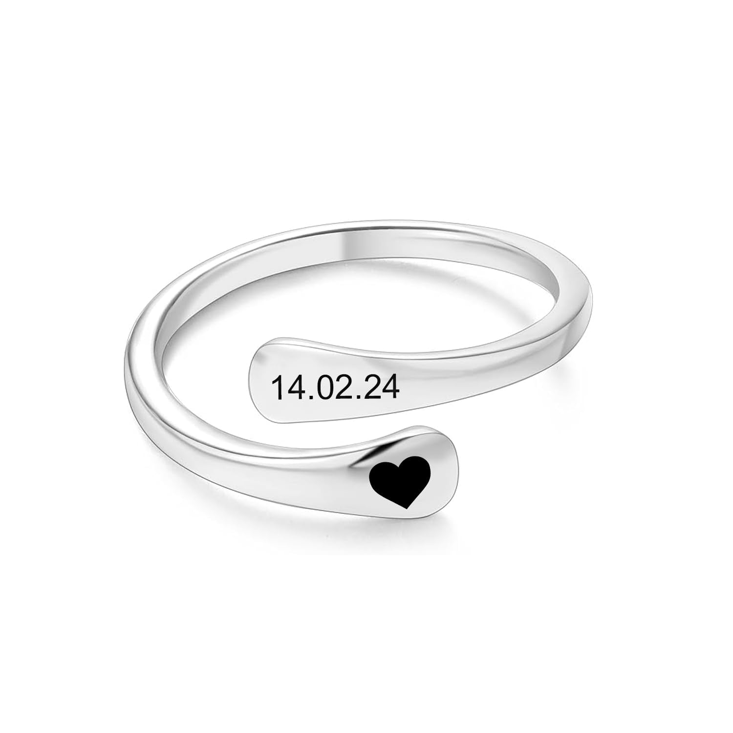 Buy Personalised 925 Sterling Silver Spiral Twist Twisted Heart