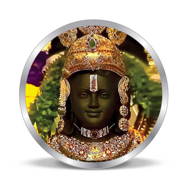BIS Hallmarked Lord Ram Ji Face Ayodhya Temple Silver Coin 999 Pure