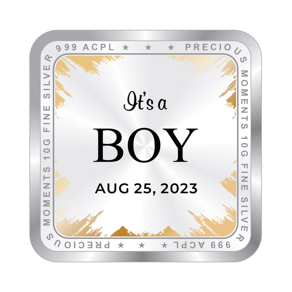BIS Hallmarked Personalised New Born Baby Boy Silver Coin 999 Purity