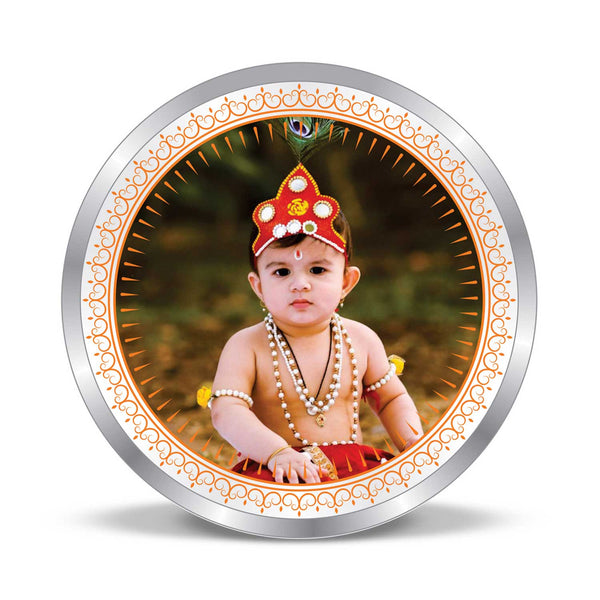 BIS Hallmarked Personalised New Born Baby Boy Round Silver Coin 999 Purity