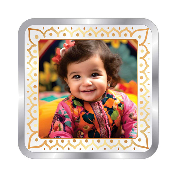 BIS Hallmarked Personalised New Born Baby Girl Square Silver Coin 999 Purity