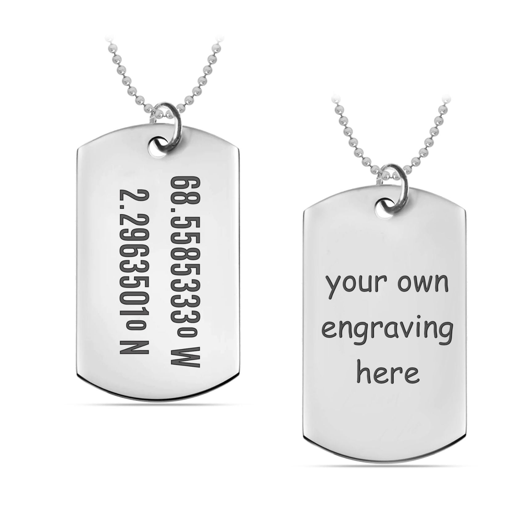 Personalised 925 Sterling Silver Engraved Cordinated Location line Pendant Necklace for Men and Women