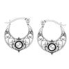 925 Sterling Silver Antique Bohemian Boho Intricate Cutout Design Vintage Small Hoop Earrings for Women