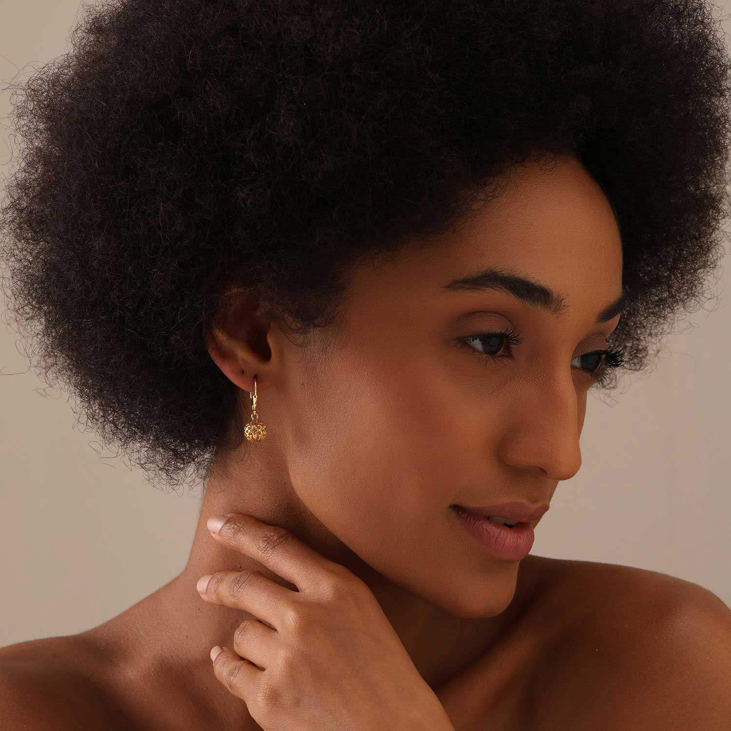 925 Sterling Silver Heart Theme Filigree Ball Leverback Dangle Earrings for Teen Women