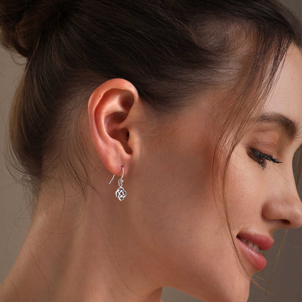 925 Sterling Silve Handmade Infinity Knot Drop Dangle Earrings for Women