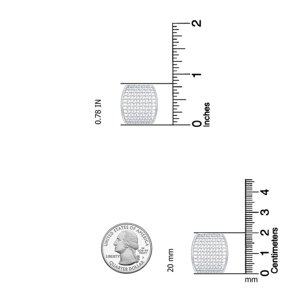 925 Sterling Silver Filigree Textured Drop Stud Earrings For Women