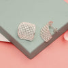 925 Sterling Silver Filigree Textured Drop Stud Earrings For Women
