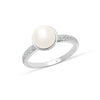 925 Sterling Silver CZ Pearl Finger Ring for Women