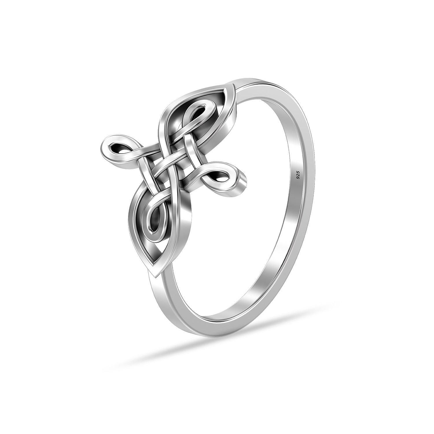 925 Sterling Silver Celtic Knot Cross Heart Eternity Wedding Finger Rings for Women Teens