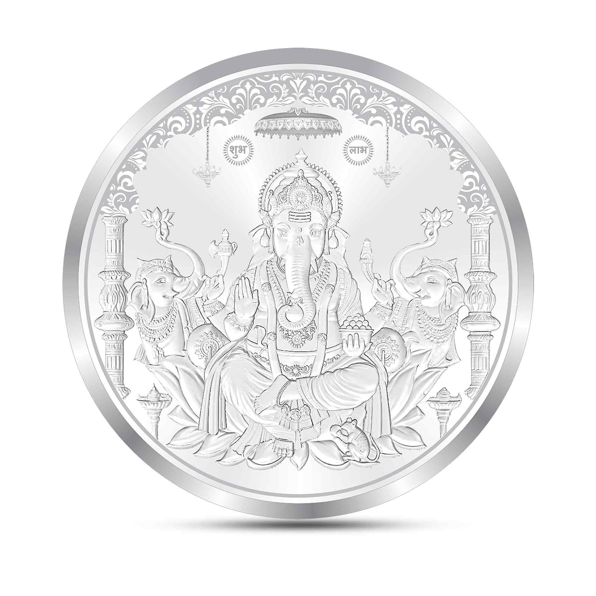 BIS Hallmarked Ganesh Ji Silver Coin With 999 Purity