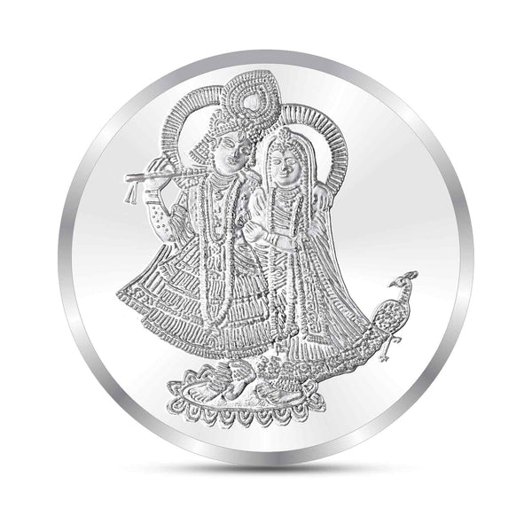 BIS Hallmarked Radha Krishna 10GM 999 Pure Silver Coin