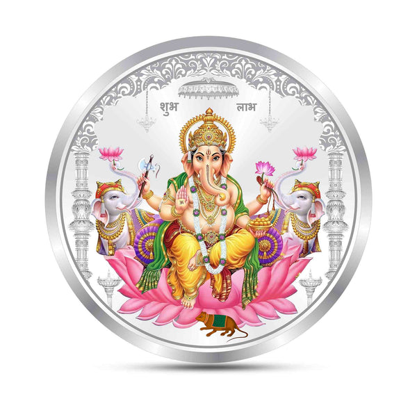 BIS Hallmarked Ganesh Ji Silver Coin With 999 Purity