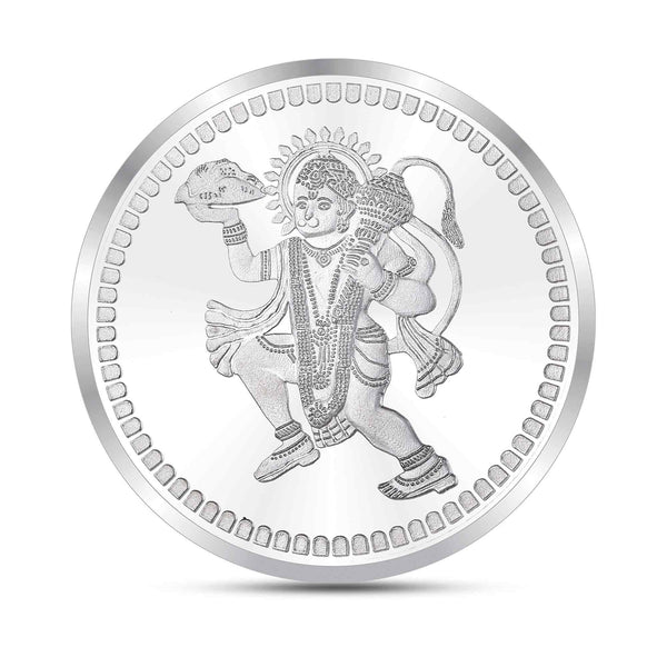BIS Hallmarked Lord Hanuman ji 10GM 999 Pure Silver Coin