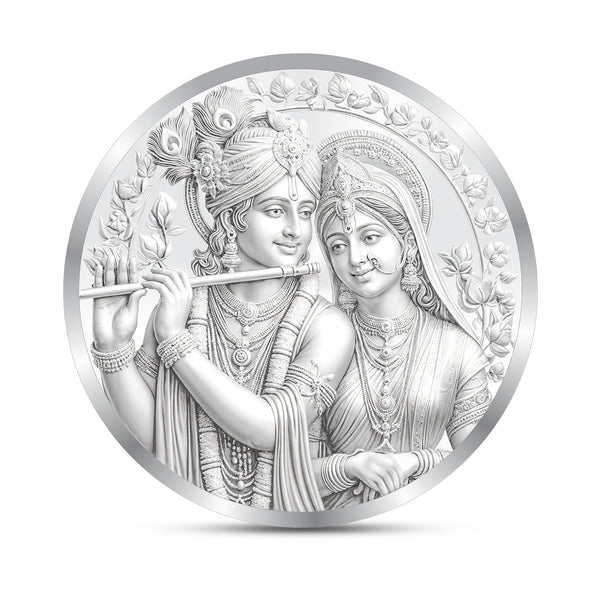 BIS Hallmarked Radha Krishna 999 Pure Silver Coin