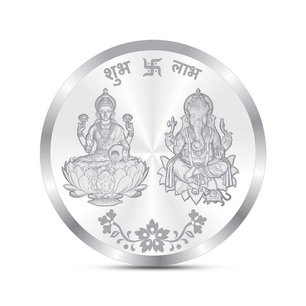 BIS Hallmarked Shree Laxmi & Lord Ganesha 999 Pure Silver Coin