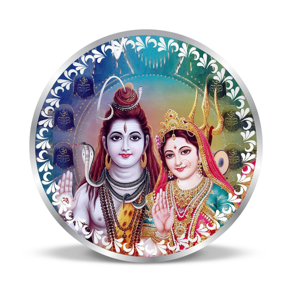 BIS Hallmarked Lord Shiva & Goddess Parvati 999 Pure Silver Coin