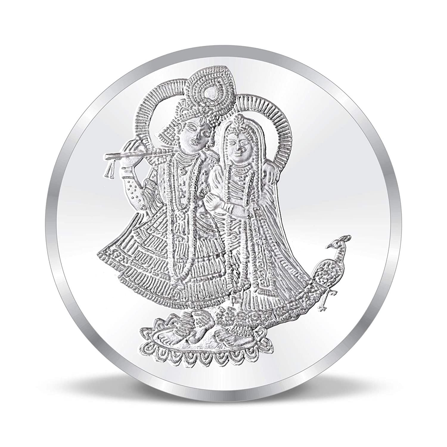 BIS Hallmarked Radha Krishna 10GM 999 Pure Silver Coin