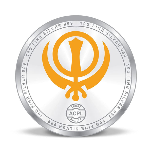 BIS Hallmarked Waheguru Ji 999 Pure Silver Coin