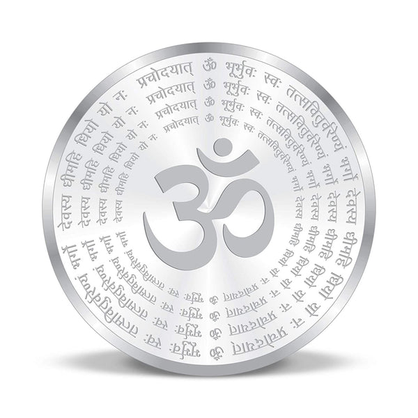 BIS Hallmarked Gayatri Mantra 999 Pure Silver Coin