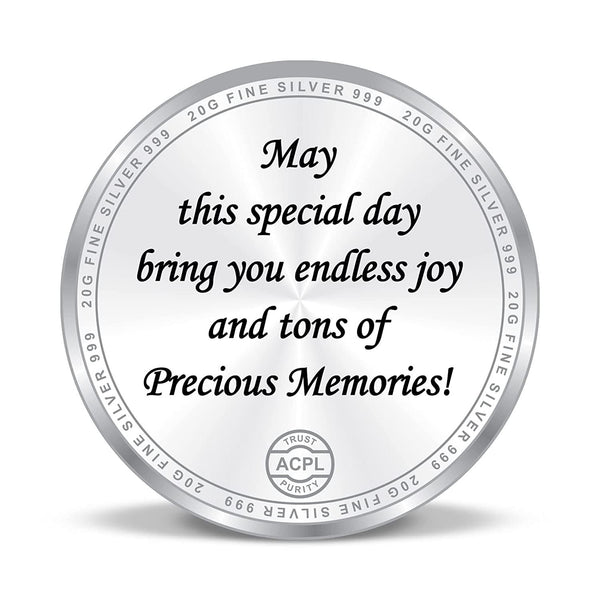 BIS Hallmarked Happy Birthday 999 Pure Silver Coin