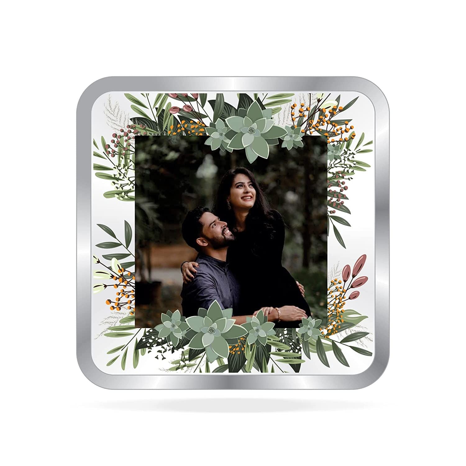 BIS Hallmarked Personalised Silver Square Coin Newly Married 999 Pure