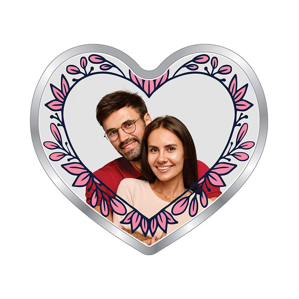 BIS Hallmarked Personalised Newly Married Heart Silver Coin 999 Pure