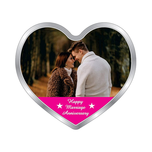 BIS Hallmarked Personalised Newly Married Heart Silver Coin 999 Pure