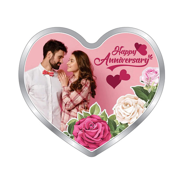 BIS Hallmarked Personalised Newly Married Heart Silver Coin 999 Pure